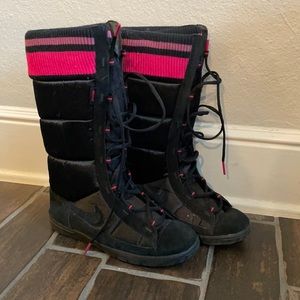 Nike Snow Boots Pink and Black